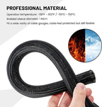 RED WOLF 10 Feet - 1 Inch Braided Wire Cable Sleeve Split Wiring Loom Tube Flexible Self-Wrap for Automotive Computer Cable Cord Management Cover Protector, Anti-Scratch High-Temperature Black Loom