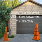 BESEA 8 Pack Red Safety Cones Caution DO NOT Enter Sign 4-Sided Heavy Duty Traffic Cones with Weighted Base for Restricted Areas, Construction Zones, Private Property