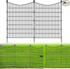 20 Panels Decorative Garden Fence with 2 Gates, 40 in(H) X 47.6 ft(L) No Dig Dog Fence Animal Barrier Outdoor for Yard, Rustproof Metal Garden Edging and Borders, Temporary Fencing Stakes