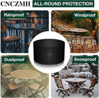 Heavy Duty Patio Furniture Covers Waterproof, 600D Round Outdoor Furniture Cover Waterproof for Sectional Sofa Couch, Outdoor Dining Table and Chair Set Covers 36"DIA x 28"H, Black