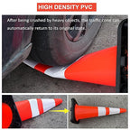 OrangeStar 36" Traffic Cones 8-Pack, Orange Safety Cones with Reflective Collars, Weighted Rubber Base for Parking, Construction, Road Safety, Indoor & Outdoor Use