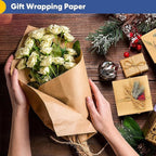 Vanhench 48"x 2400" (200') Brown Jumbo Roll Wrapping Paper, Kraft Craft Paper Roll for Bulletin Board Kids Arts Crafts Packing Shipping Poster Construction, Thanksgiving Christmas Wrapping Paper