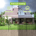 INJOPEXI Garden Fence 12 Panels 23.6ft (L)×30in (H) Decorative Garden Fences with 11 Panels + 1 Gate, No Dig Animal Barrier Fencing Rustproof Metal Wire Temporary Dog Fence Border for Outdoor Yard