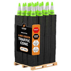 Xpose Safety 18" Lime Traffic Cones 6" Reflective Collar - Bulk Half Pallet 450 Pack - Premium PVC Safety Cone for Parking, Caution, Construction, Road Crews, Emergency Vehicle - DOT Approved