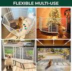 FXW Dog Gate Extra Wide Designed for Indoor Use, Adjustable Width Up to 83-inch Wide (40" H 3 Wire Panels for Medium and Large Dogs), White