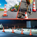 RoadHero 4 Pack Traffic Safety Cones 36 Inch with Black Weighted Base, Plastic PVC Cone, Orange Cones with Reflective Collar, Cones for Parking Lot, Construction Events, Road Safety