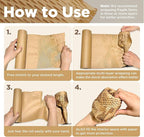 Honeycomb Packing Paper, 12"x300' Brown | Perforated Honeycomb Packing Paper Recyclable Moving Supplies for Shipping & Moving | Plastic-Free Alternative to Bubble Cushion Wrap with 36 Fragile Stickers