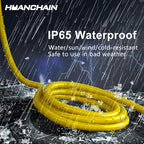 HUANCHAIN Outdoor Extension Cord 60 Foot Waterproof, 16/3 Gauge Flexible Cold-Resistant Appliance Extension Cable Outside, 10A 1250W 16AWG, 3 Prong Electric Cord Yellow, ETL