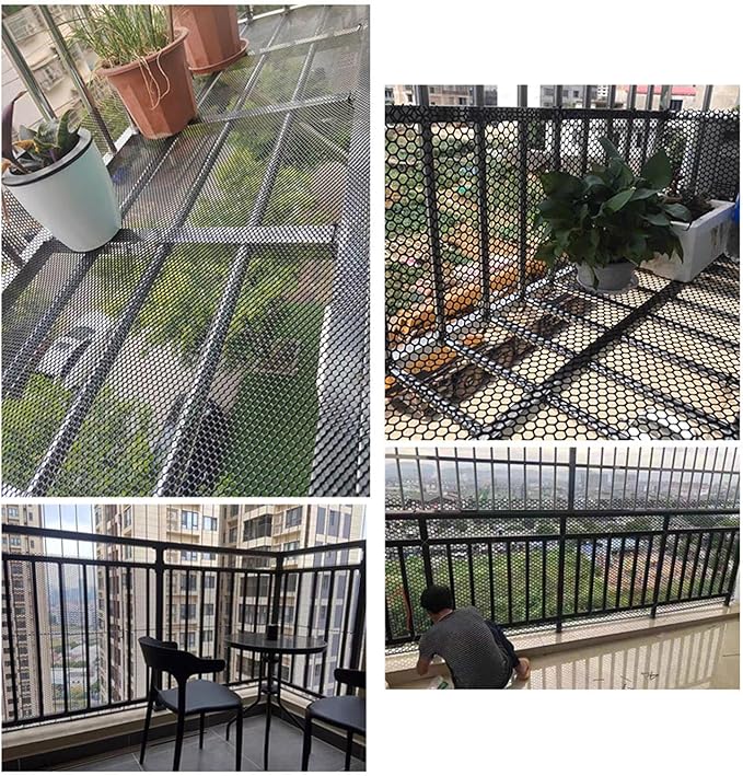 Plastic Wire Mesh Fence, Fencing Chicken Wire Fence with 1.8cm/0.7in Mesh Holes, for Pet Fencing Garden Balcony Grass Protection Farm Crafts(Size:Mesh 0.7in-3.3ft Wx65ft L,Color:Black)