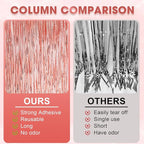 3 Pack 3.3x8.2 Feet Rose Gold Foil Fringe Backdrop Curtains, Tinsel Streamers Birthday Party Decorations, Fringe Backdrop for Graduation, Baby Shower, Gender Reveal, Disco Party