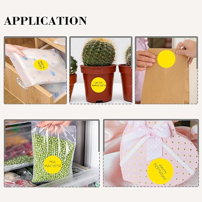 2 Inch Yellow Circle Stickers 500 Pcs,Permanent Color Coding Dots for Office,Home Organization, File Classification,Multipurpose Labels