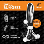 Xpose Safety Bungee Ball Cords 9" 10 Pack Heavy Duty Assorted Colors Black and White Stretch Rope with Ball Ties for Canopies, Tarps, Walls, Cable Organization