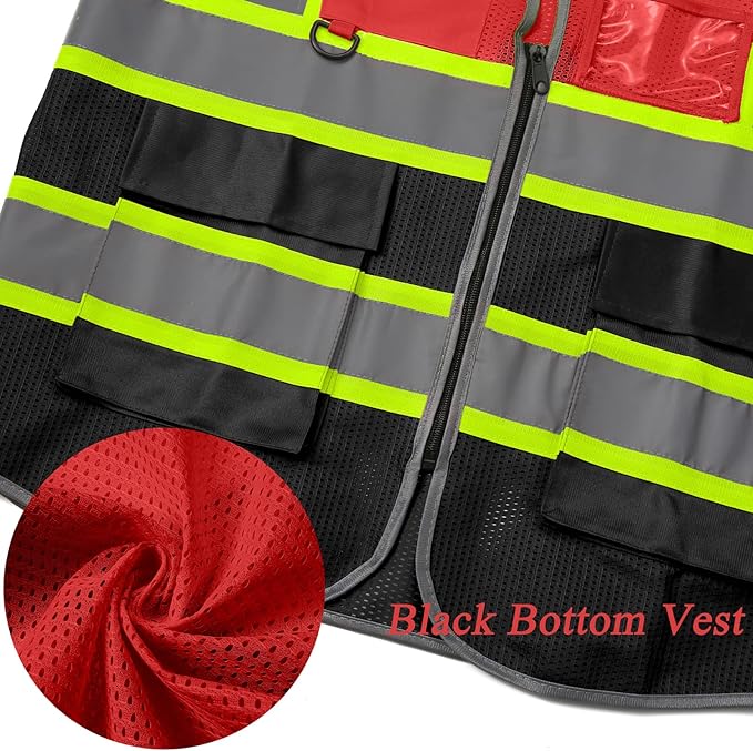 BeautyWill Custom Logo Safety Vest Class 2 High Visibility Reflective Vest for Men - Personalized Logo Team Vest
