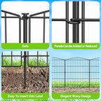 INJOPEXI Decorative Garden Fence 12 Panels 23.6ft (L)×30in (H) Garden Fences with 12 Panels Rustproof Metal Wire No Dig Animal Barrier Fencing Rabbit Dog Fence for Yard Patio Outdoor - Without Gate