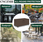 Heavy Duty Patio Furniture Covers Waterproof, 600D Outdoor Furniture Cover Waterproof for Sectional Sofa Couch, Outdoor Dining Table and Chair Set Covers 138''L x 76''W x 28''H, Brown