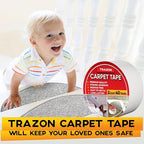Carpet Binding Tape Double Sided - 2 In / 120 Ft (40 Yards) Tape Grippers for Hardwood Floors and Area Rugs - Strong Adhesive and Removable, Heavy Duty Stickers, Residue Free