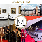 8PCS Black-Gold Stanchions Posts with 4PCS 5 ft Red Velvet Rope, Red Velvet Rope Stanchion Set Crowd Control Barriers, Stanchions and Velvet Ropes Red Carpet Poles for Party Supplies