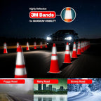 Brimar 28 Inch Traffic Cones, 8 Pack, Orange PVC Safety Cones with Black Base for Construction, Road Parking, MUTCD Approved Traffic Cones with 3M Reflective Bands, Structurally Stable Wearproof