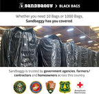 Sandbaggy Black Pallet Covers | Made in USA | Tarp Fits Large Pallets Up to 55" x 55" x 75" | Built w/ 1 Year UV Protection | Heavy Duty 3 Mil Thick Plastic (Pack of 10, 3 Mil Thick)