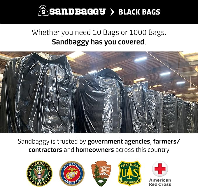 Sandbaggy Black Pallet Covers | Made in USA | Tarp Fits Large Pallets Up to 55" x 55" x 75" | Built w/ 6 Months UV Protection | Heavy Duty 1.5 Mil Thick Plastic (Pack of 10, 1.5 Mil Thick)
