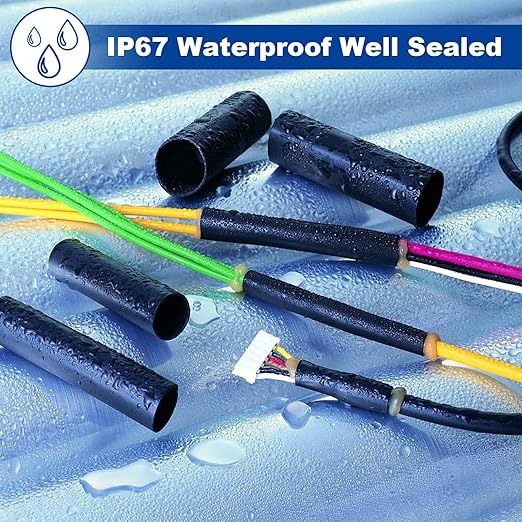 3/4" Heat Shrink Tubing, 32.8 Ft Roll Industry Marine Grade 3:1 Shrink Ratio Shrink tubing, Adhesive Lined Heat Shrink Tube, 19.1mm Waterproof Shrink Tube for Wires Home Marine Automotive-Black
