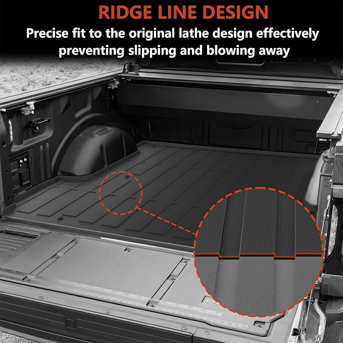 KARPAL Truck Bed Mat for Ford F150 & Lightning 2024-2026 5.5FT Bed, All Weather TPE Truck Bed Liner Cargo Trunk Accessories for F150/Lightning