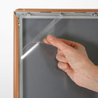 M&T Displays Curved Menu Board 11x17 Inch Pedestal Sign Holder with 8.5x11 Inch Brochure Holder Copper Floor Standing Aluminum Front Loading Easy Open Poster Message Advertisement Post