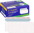 250 PCS #10 White Self Seal Kraft 4-1/8 x 9-1/2 inches Security Envelopes, Windowless Invisible Envelopes Super Strong Quick Seal Envelopes Security Tint Pattern Secure