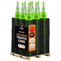 Xpose Safety 28" Lime Traffic Cones 6" & 4" Reflective Collar - Bulk Full Pallet 297 Pack - Premium PVC Safety Cone for Parking, Caution, Construction, Road Crews, Emergency Vehicle - DOT Approved
