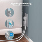 Surge Protector Power Strip Tower with 5 USB Ports and Night Light, 10FT Extension Cord with 12 AC Multiple Outlets, PASSUS Power Tower, Overload Protection for Home Office Dorm Room (2PC-White+Black)