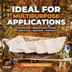 Heavy Duty White Poly Tarp 10' X 15' - Bulk Half Pallet (100 Pack) - Multipurpose Protective Cover - Durable, Weather Proof & Tear Resistant - 12 Mil Thick Polyethylene - by Xpose Safety