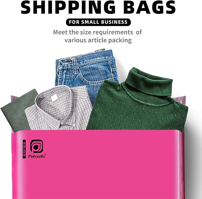 POLYSELLS 4000 pcs 10x13 Inches Pink Poly Mailers Shipping Envelopes, Strong Adhesive Sealing, Waterproof, and Tear-resistant Postal Mailing Bags for Clothing, Books, and Accessories