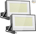 Onforu 300W Flood Lights Outdoor, 30000lm Bright LED Work Light with Plug, 6500K Daylight White LED Flood Lighting, IP66 Waterproof Security Yard Lights for Yard Garage Stadium 2 Pack