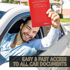 Andalus Auto Registration & Insurance Card Holder Pack of 1, Waterproof Essential Car Registration Holder with Hook & Loop Closure, Perfect for Every Vehicles Glove Boxes (Red - 9.5" x 5.15")