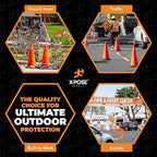 Xpose Safety 28 Inch Orange Traffic Cones - Bulk Half Pallet 150 Pack - Multipurpose PVC Plastic Safety Cone for Parking, Soccer, Caution, Kids, and Construction - DOT Approved