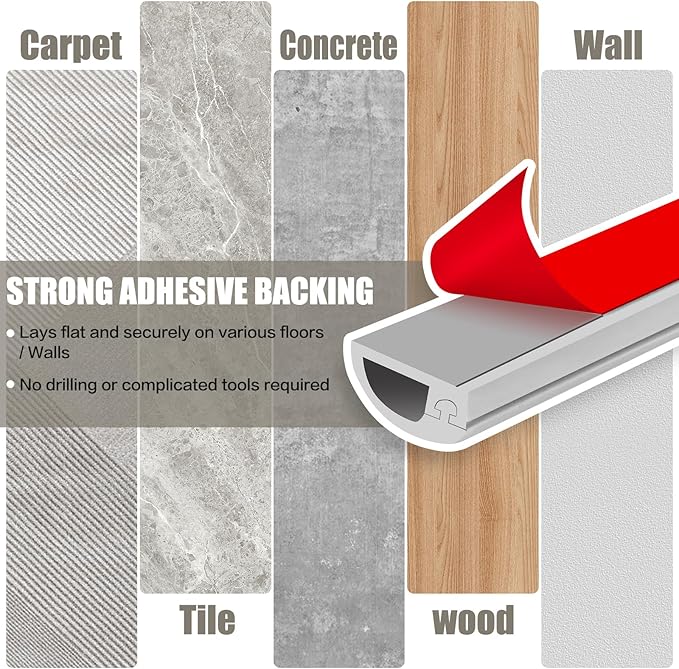 Cord Wall Cover, 118in Self-Adhesive Wire Covers for Cords on Wall, Extension Cable Hider for Floor, Mounted Tv, Home and Office Cavity 0.63" Wx0.31 H