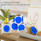 PARLAIM 3" Diameter Round Blue Color Coding Sticker, 4 Rolls 2000PCS Circle Dot Label,Permanent for Inventory Box Labeling