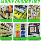 BeautyWill Custom Logo 5 Pack Safety Vest Mesh High Visibility Reflective Vest Customized Logo Utility Zipped Pockets Construction Workwear （Yellow,4XL）