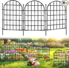 32.5 ft(L) x 22 in(H) Garden Fence, 30 Panels Arched No Dig Fence, Decorative Animal Barrier Fencing with Ground Stake, Rustproof Metal Garden Edging Border for Dog, Rabbit, Outdoor Yard Patio Decor