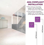 Khaki w/Black ADA Floor 2 Sign with Braille – Made from Durable Acrylic and Ready to Mount