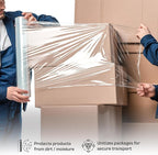 PSBM 288 Rolls 20 Inch x 1000 Feet 90 Gauge Stretch Film/Wrap with Handles, Heavy Duty Industrial Strength Clear Shrink Plastic Wrap for Moving, Packing, Shipping, Pallet Wrapping & Storage
