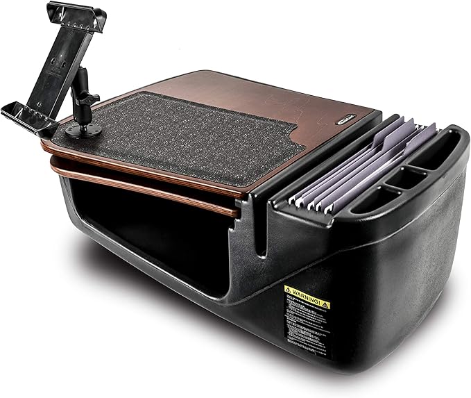 AutoExec AE-GMCD-TAB-21M GripMaster Car Desk for Your Vehicle Workstation and Mobile Office, Mahogany with Tablet Mount