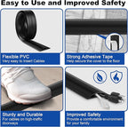 4ft Cord Hider Floor, Heavy Duty Cord Covers for Wires on Floor, Black Floor Cable Management, Hide Cord Cover Floor, Electrical Cable Hider Cord Protector Floor, Cable Cavity: 0.78" W x 0.32" H