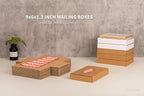 50 Pack 9x6x1.3 inch Small Shipping Boxes, Multi-Depth Flat Cardboard Boxes with Fragile Stickers for DVD Shipping, Packing, Moving, Storage, Brown