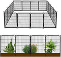 Doorless Garden Fences and Borders for Dogs, 36in(H) 14 Panels Total 31 Ft(L), Black Metal Decorative Garden Fencing, Flower Bed Fencing, Dog Digging Fence Barrier, Rabbit Fence for Flowers