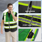 BeautyWill Custom Logo Safety Vest Class2 High Visibility Reflective Vest Breathable Construction Vest