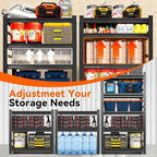 Adjustable 4-Tier Garage Shelving, Heavy Duty Steel Storage Rack, High Load Capacity, Ideal for Garage, Warehouse, or Home Organization (4-Tier 63" H x 40" W x 20" D)