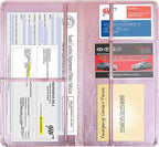 Wisdompro Car Document Holder Organiser, PU Leather Vehicle Insurance and Registration Holders Wallet Case for ID Card, Driving Licence, Key Contact Information Cards
