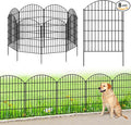 Metal Garden Fence 36in (H) x 18.7ft (L), 8 Panels +9 Stakes Dog Fence Border Fence Animal Barrier, No Dig Garden Fencing for Yard Flower Bed Lawn Patio Outdoor,CTW3608 Black