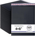 Black Small Bubble Mailers 4x8 Inch #000 | Thick Padded Poly Mailer Envelopes | Mailing Trading Card Sports Card Bubble Envelopes | Water & Tear Resistant | 500 Pack Bulk